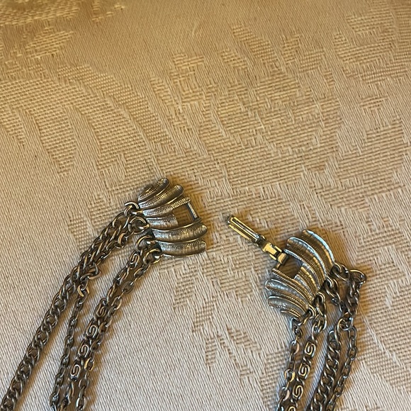 Stunning 1960s silver tone multi-length locket necklace - Picture 9 of 12